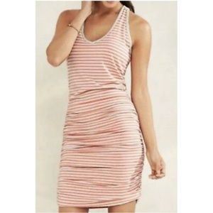 Athleta Striped Racerback Ruched Dress